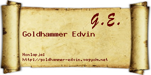 Goldhammer Edvin névjegykártya